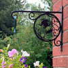 Bumble Bee Hanging Basket Bracket hand forged hanging basket bracket with laser cut Bumble Bee design, made in the UK