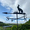 Hare Sitting Weathervane Weathervane featuring a Hare sitting in long grass, designed and made by Black Fox Metalcraft.