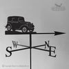 Austin 7 Ruby Weathervane This Black Fox Metalcraft Ltd Austin 7 Ruby Weathervane showcases a silhouette of an Austin 7 Ruby at the top, accompanied by directional letters S, W, N, and E. It's an ideal addition for any classic car enthusiast.