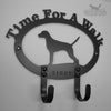 Dog Lead Hooks Pair of riveted hooks with laser cut dog design.