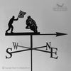 Motorbike racing weathervane with traditional arrow chosen.