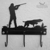 Shooting with Pointer Coat Hooks The Shooting with Pointer Coat Hooks by Black Fox Metalcraft Ltd features a silhouette of a hunter with a rifle and dog on hand-forged hooks. Ideal as a shooting gift for enthusiasts.