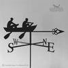 Rowing Boat Weathervane The Black Fox Metalcraft Ltd Rowing Boat Weathervane features a silhouette of two people in a boat and directional letters SW, W, N, E. It is elegantly finished with a durable matt black powder coat for longevity and style.