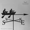 Rowing Boat Weathervane The Rowing Boat Weathervane by Black Fox Metalcraft Ltd features a silhouette of two people in a rowing boat and includes direction indicators S, W, N, and E. It is coated in durable matt black powder to withstand the elements.