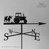 Tractor and Cow Weathervane Tractor and Cow weathervane with celtic arrow selected.