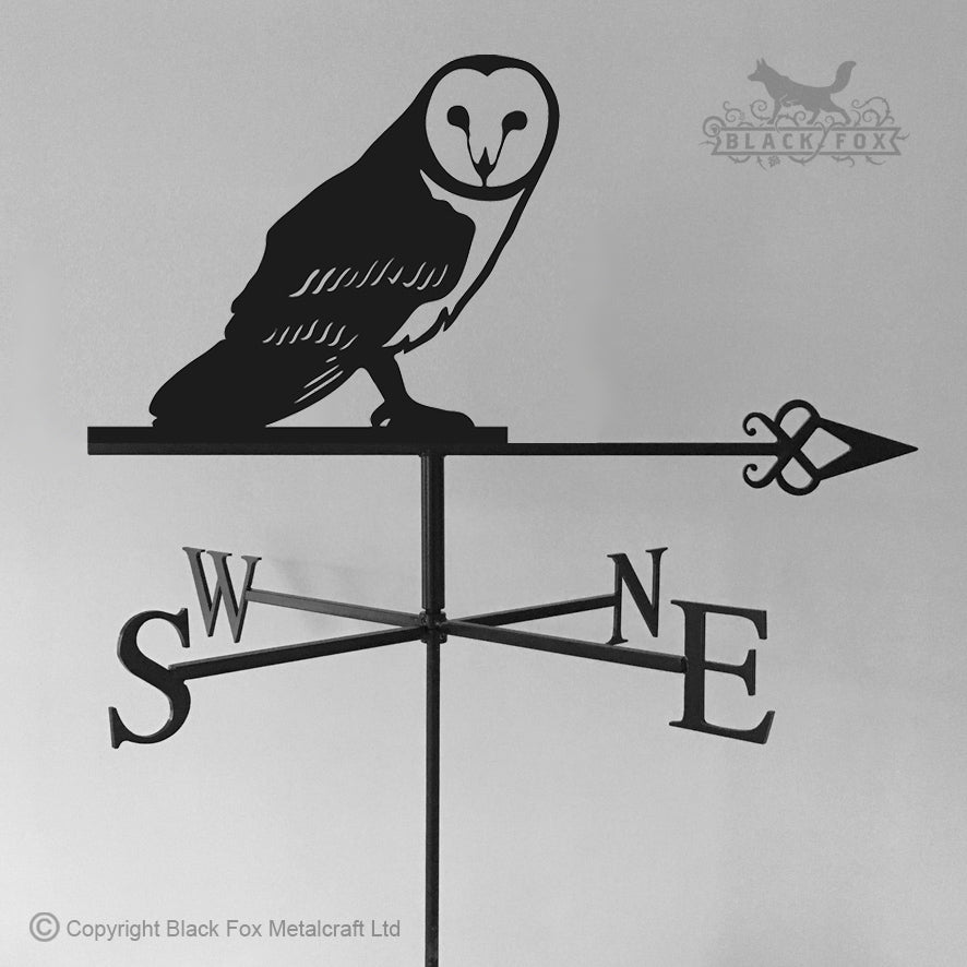 Owl Weathervane For Sale UK Barn Owl Hunting Black Fox Metalcraft Ltd