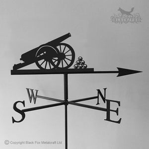 Cannon weathervane with traditional arrow