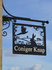Hanging Sign featuring a Hare and Pheasant, text painted by hand.