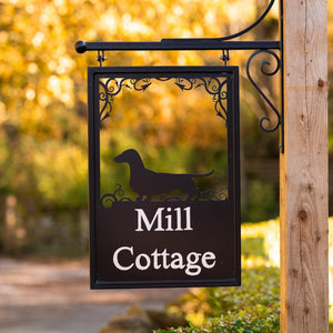 Hanging Sign with laser cut Dachshund