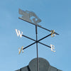 Excavator weathervane with gilded NSEW by Black Fox Metalcraft.