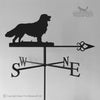 The Golden Retriever Weathervane features a silhouette of the dog atop directional indicators S, W, N, and E. Its rust protection ensures longevity. 