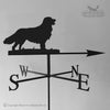 Silhouette of a Golden Retriever on a weathervane with directional letters S, W, N, E beneath it, pointing to an arrow. Perfect for those looking for a charming dog breed weathervane that stands the test of time from Black Fox Metalcraft Ltd.