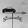 Ideal for the classic car aficionado, this Messerschmitt Weathervane from Black Fox Metalcraft Ltd features a silhouette of the iconic vehicle on an arrow. Beneath it, directional letters "S," "W," "N," and "E" are gracefully displayed.