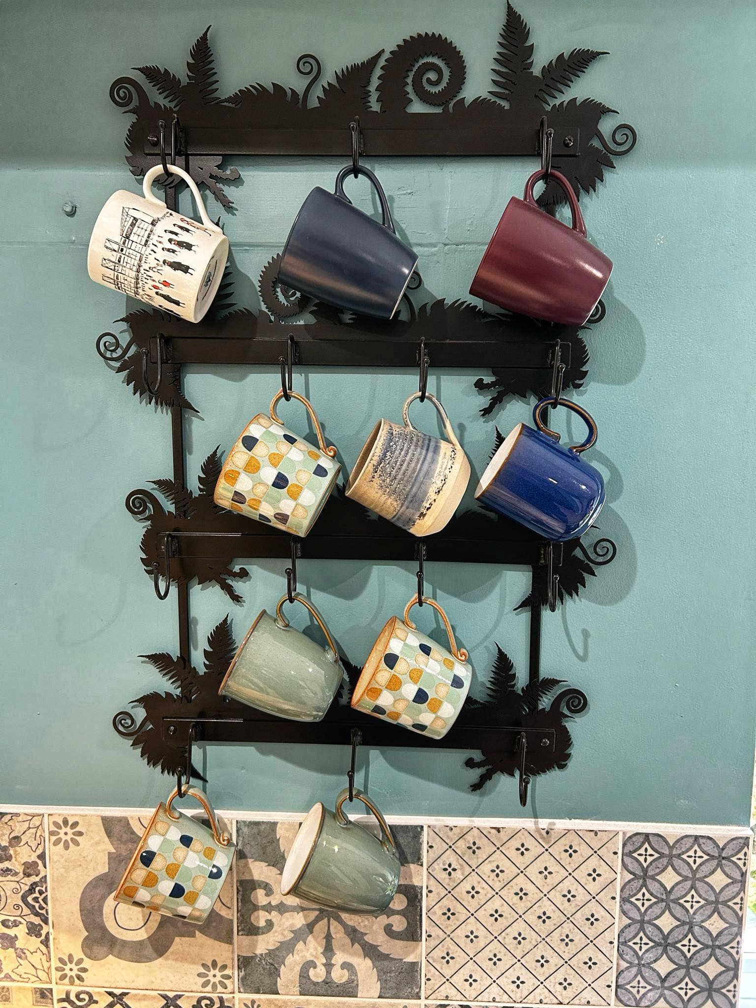 Wall mounted mug rack | Hand Forged in Scotland – Black Fox Metalcraft Ltd