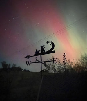 Clangers Weathervane with aurora sky