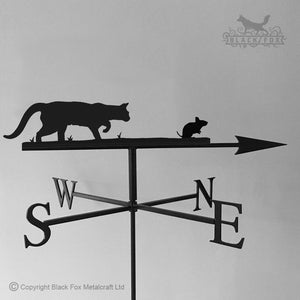 Cat and Mouse Weathervane with traditional arrow