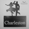 Metal House sign with charleston dancers design.