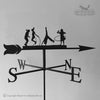 Children playing weathervane shown with traditional arrow.