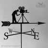 Cine camera weathervane with traditional arrow