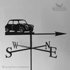 Classic Mini weathervane shown with the traditional arrow.