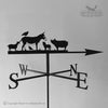 Farm animals weathervane with traditional arrow.