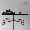 Castle and Hikers weathervane with traditional arrow