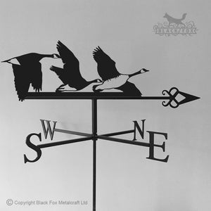 Geese weathervane with celtic arrow chosen.