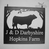 Hanging Farm Sign featuring a Hereford Bull.