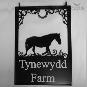 Laser Cut Horse hanging sign