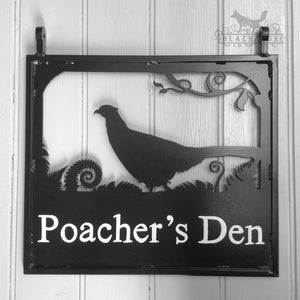 Swinging Sign featuring a pheasant