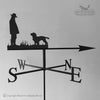 Spaniel and Man weathervane with traditional arrow option.