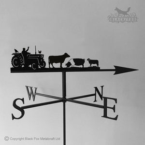 Tractor and Farm Animals weathervane with traditional arrow chosen.