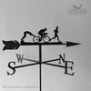Triathlon weathervane with traditional arrow chosen.
