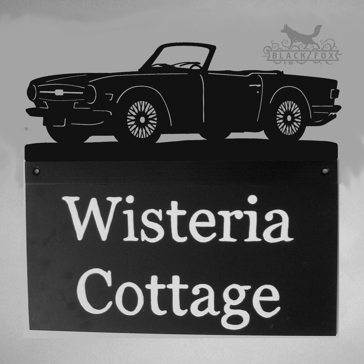 Triumph Auto Signs Unique House Signs | Triumph TR6 Design – Black Fox Metalcraft Ltd
